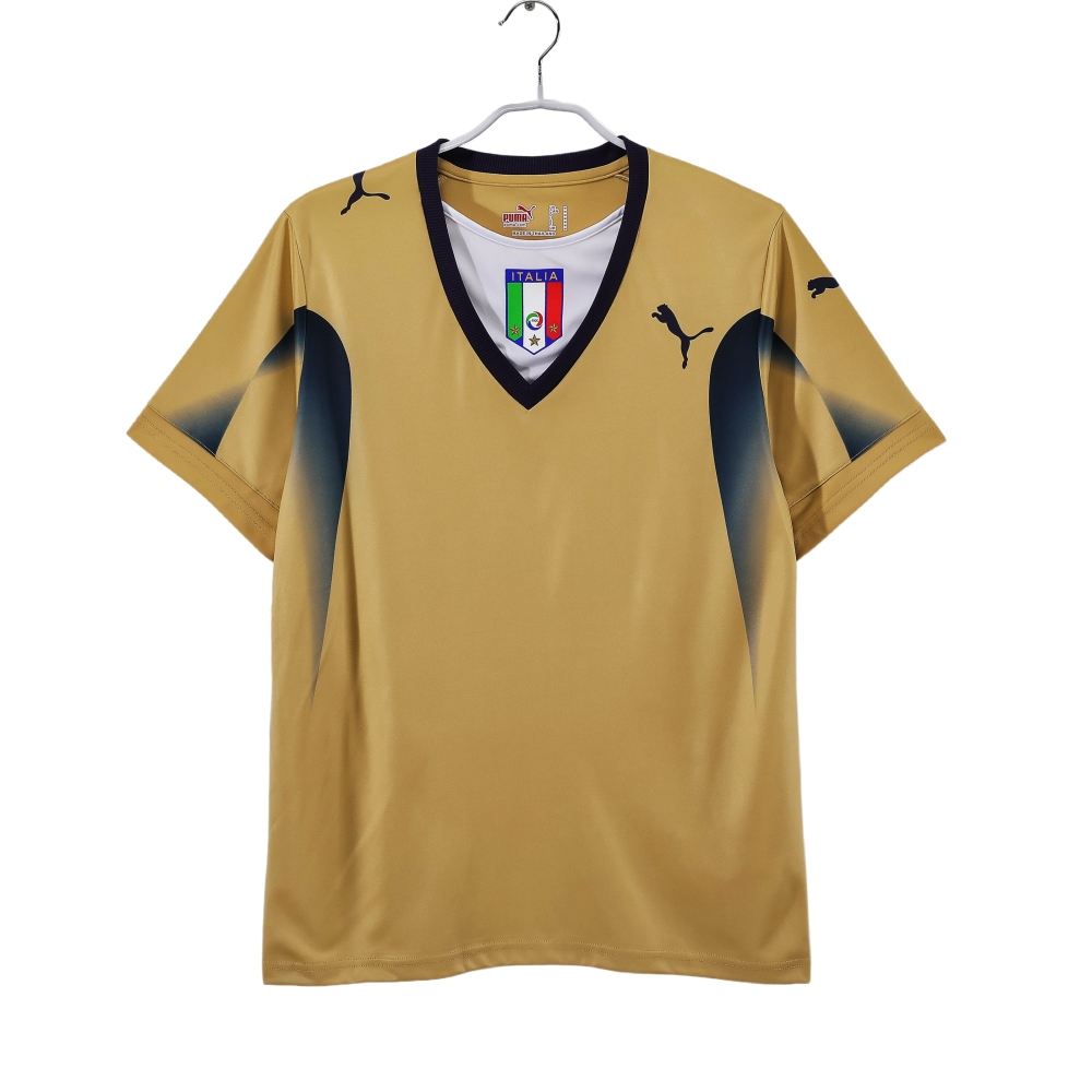 Vintage World Cup 2006 Italy Goalkeeper "Buffon" Gold Retro Jersey – 8A Grade Premium Edition