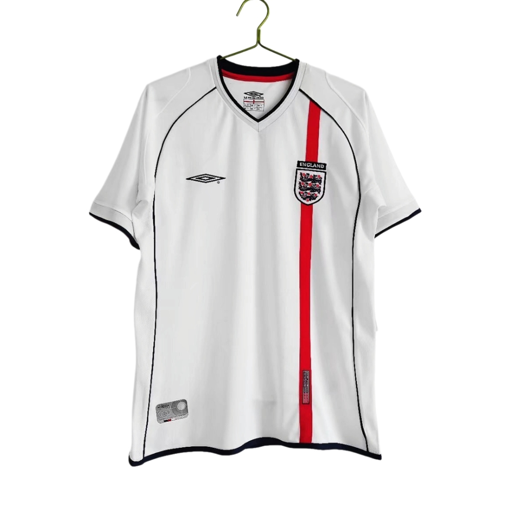 Vintage World Cup 2002 England Home "Red Stripe" Retro Jersey – 5A Grade Edition