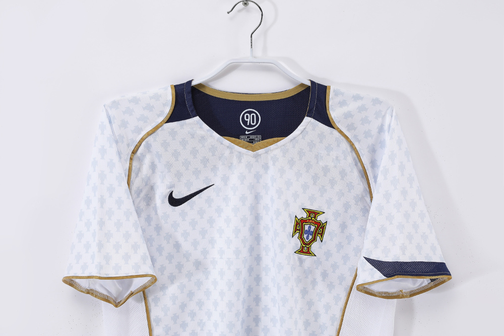Vintage Euro 2004 Portugal Away White Retro Jersey – 5A Grade Premium Edition