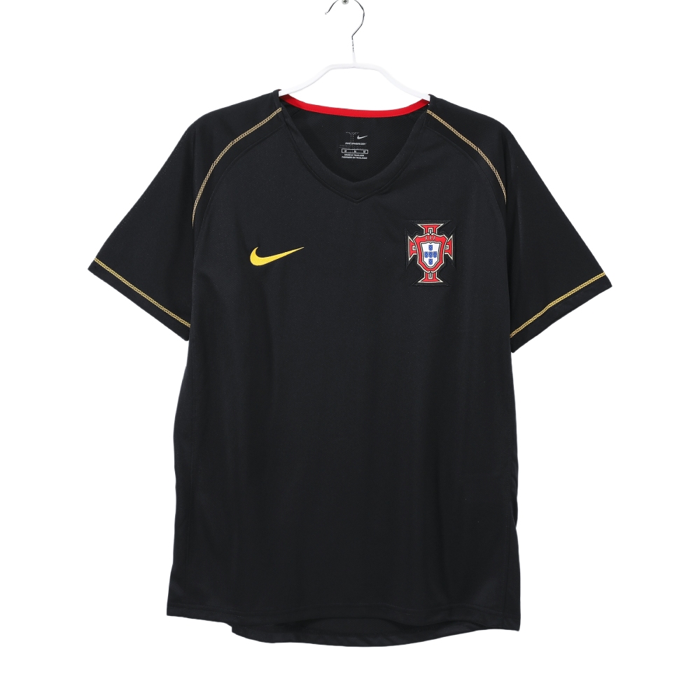 Vintage World Cup 2006 Portugal Away Black & Gold Retro Jersey – 5A Grade Premium Edition