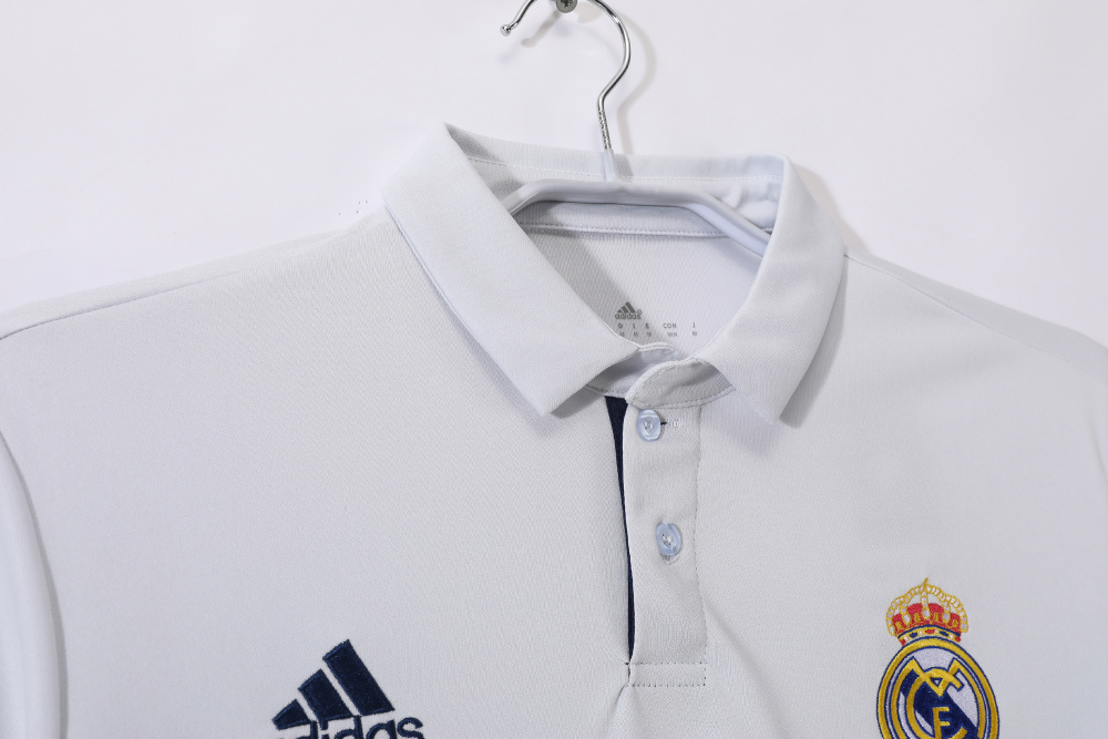 Vintage 2016/17 Real Madrid Home "Polo Collar" Jersey – 5A Grade Edition
