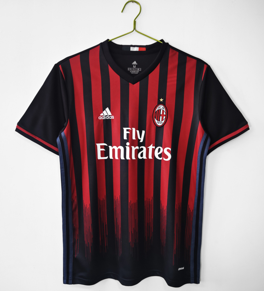 Vintage 2016/17 AC Milan Home "Rossoneri" Classic Stripes Jersey – 8A Grade Edition