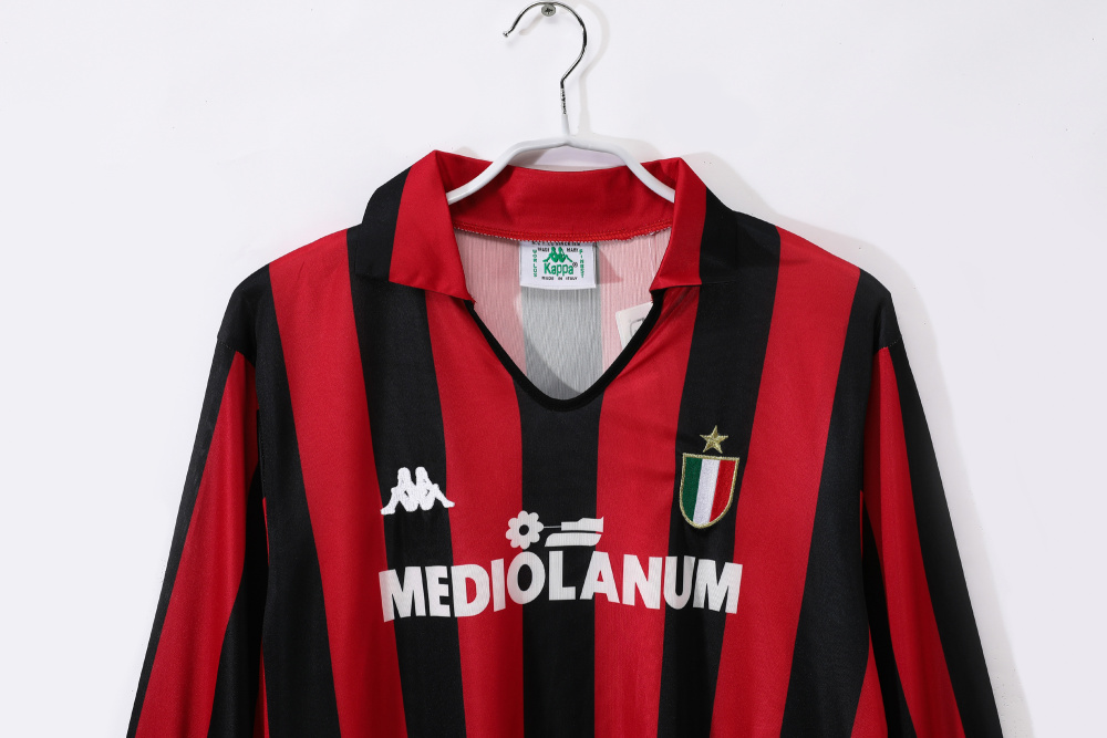 Vintage 1988/89 AC Milan Home "European Cup Winners" Long Sleeve Jersey – 3B Grade Edition