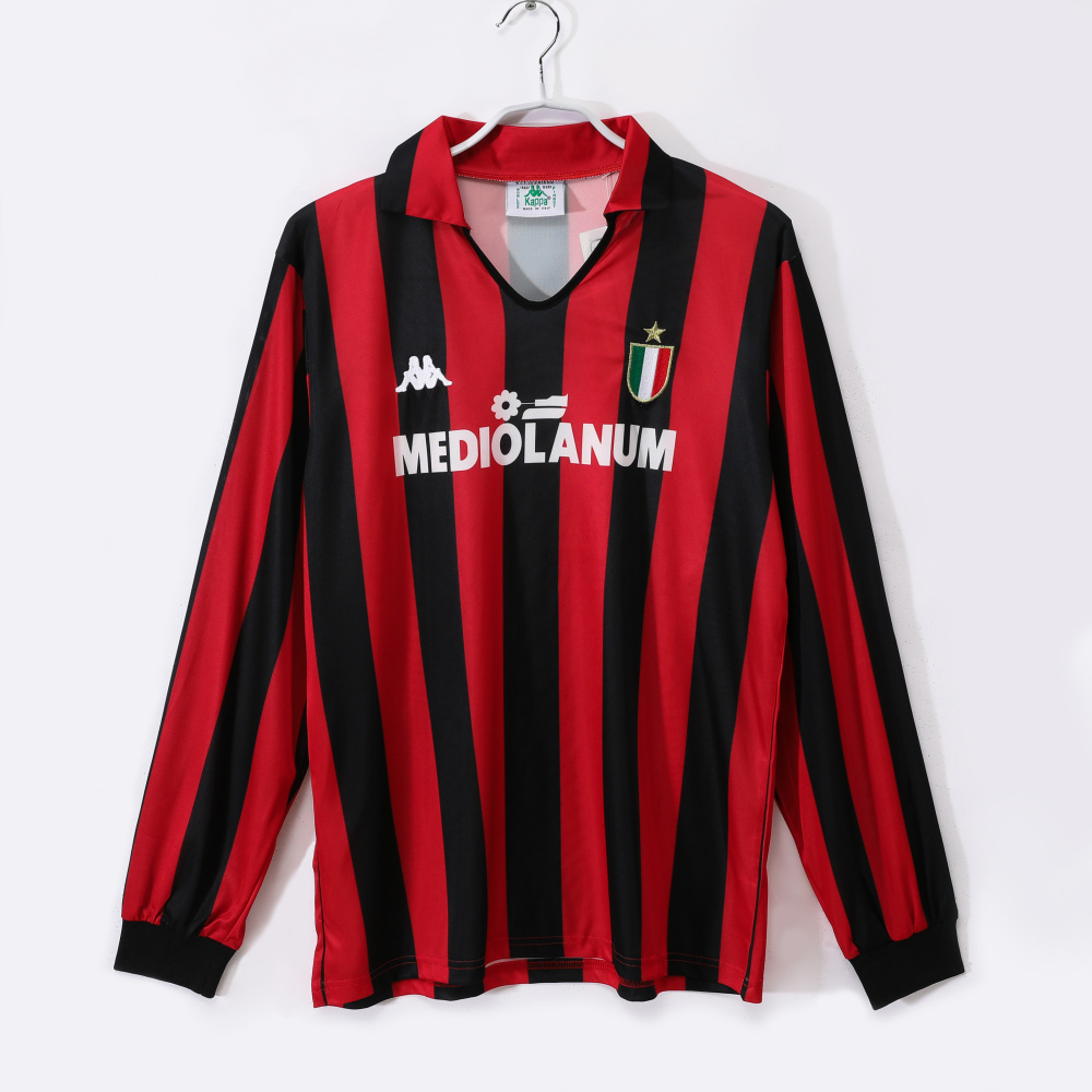 Vintage 1988/89 AC Milan Home "European Cup Winners" Long Sleeve Jersey – 3B Grade Edition