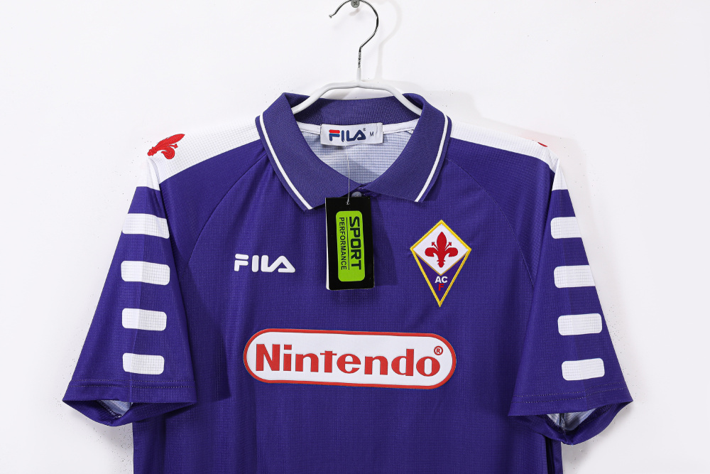 Vintage 1998/99 Fiorentina Home "Nintendo" Purple Jersey – 5A Grade Edition