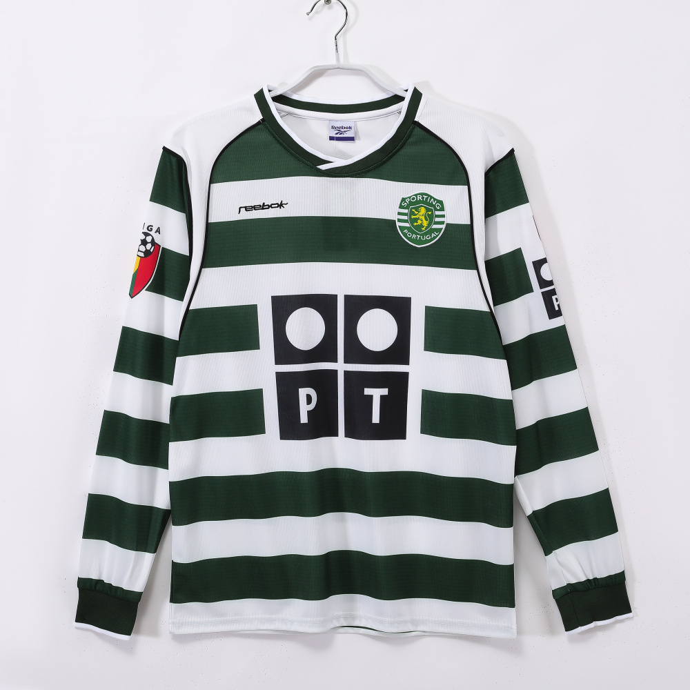 Long Sleeve 2001/03 Sporting Clube de Portugal (Sporting CP) Home Retro Jersey - 3B Quality