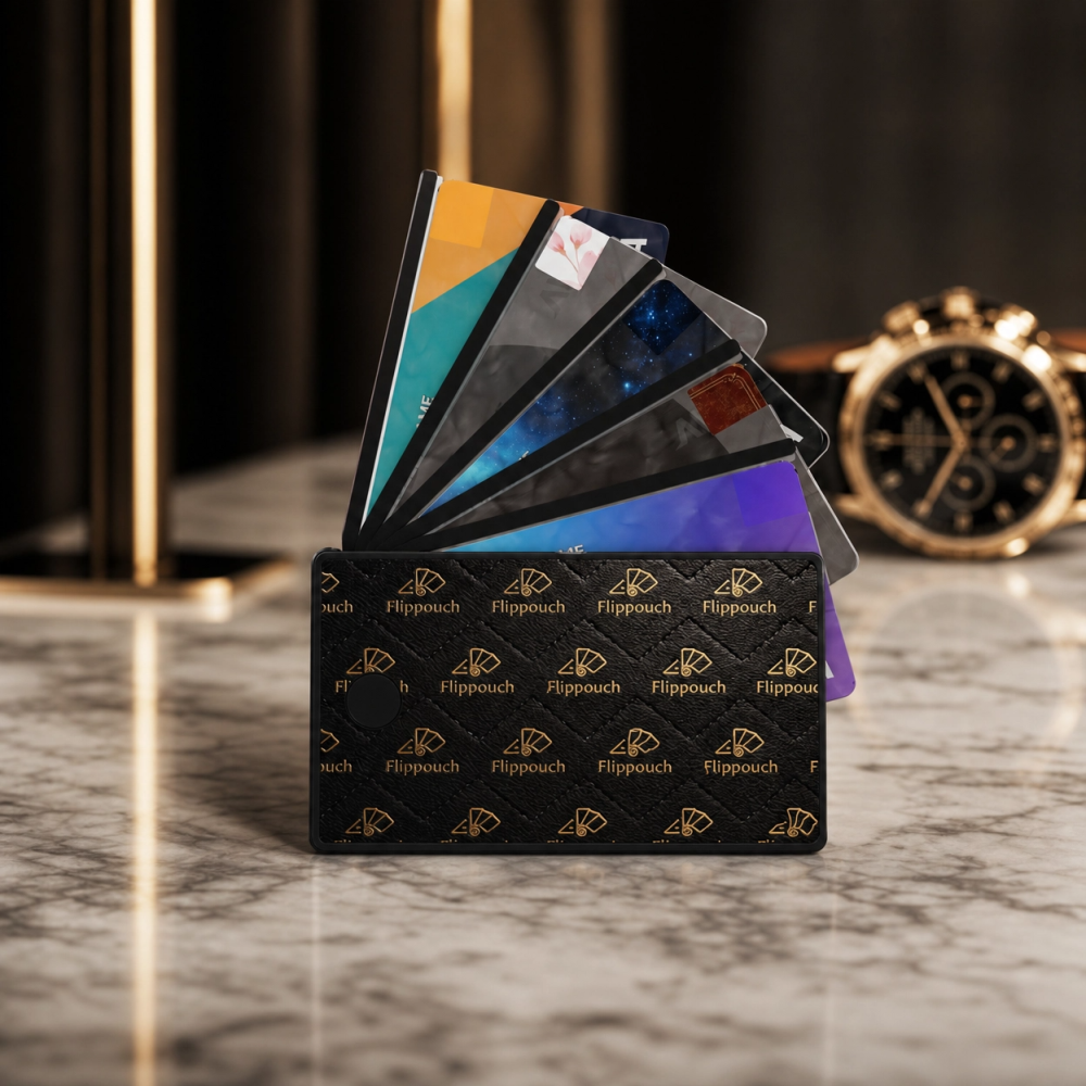 Flippouch V1S Black PPS Material Wallets for 5 cards