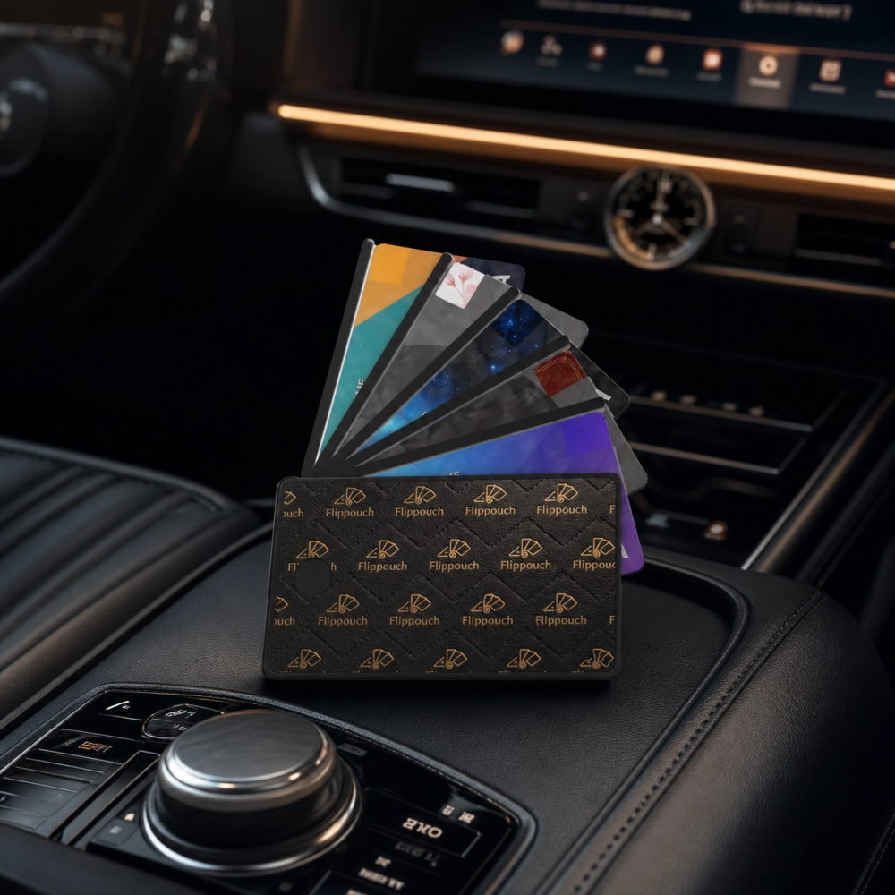 Flippouch V1S Black PPS Material Wallets for 5 cards