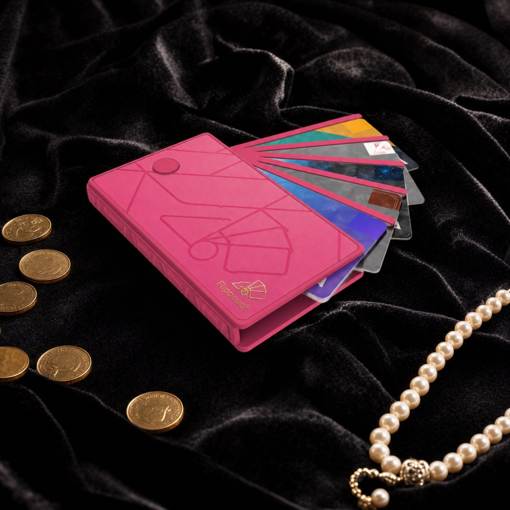 Flippouch PPS Material Pink Wallet for 5 Cards