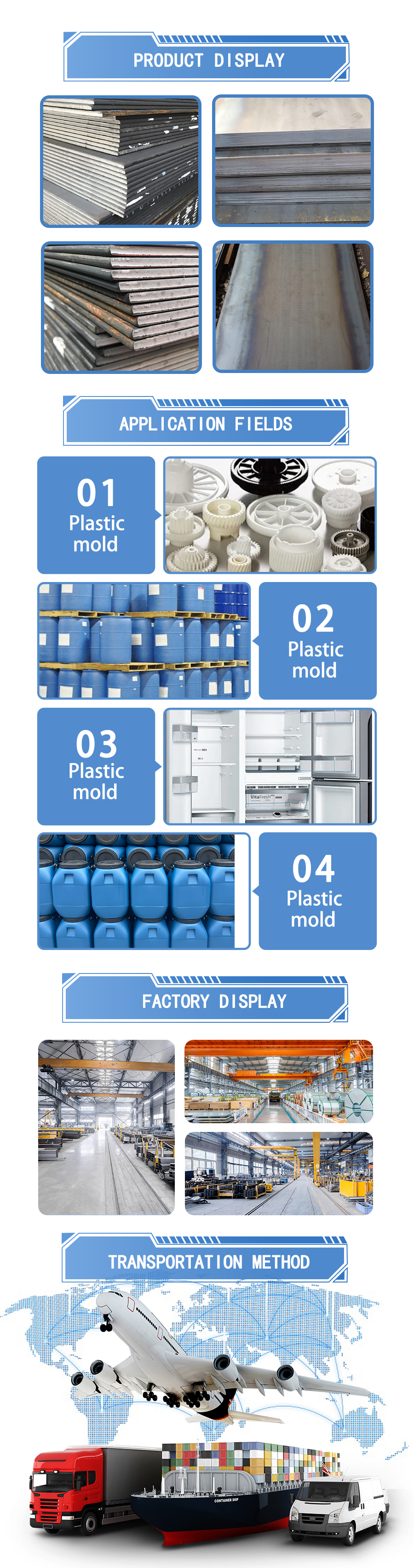 Hot-Rolled Thick  Steel Plate for Plastic Moulds