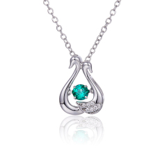 925 sterling silver women's necklace 0.9CT to cultivate emerald necklace pendant fashion advanced jewelry