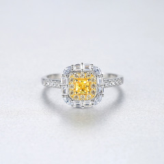 S925 silver Women's Ring fine jewellery with two-tone gold plated zirconia fashion fine jewellery