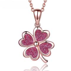 Wholesale Jewelry Suppliers S925 Sterling Silver Pendant Necklaces Lucky Four Leaf Clover Dangling Necklaces For Women Party Gift Fine Jewelry