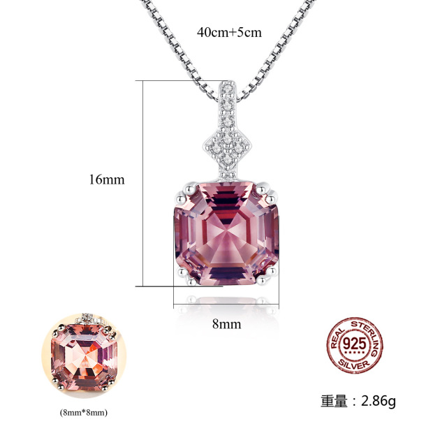 ot models sterling silver necklace morganite pendant fashion women 925 silver jewelry