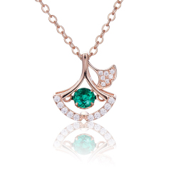 Ethereal Women's Necklace Pendant S925 Sterling Silver Necklace Round Cultivated Lab-grown Emerald Wedding Party High Quality Fine silver Jewelry