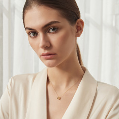 925 sterling silver pendant with colourful zirconia necklace with simple and fashionable small waist collarbone chain