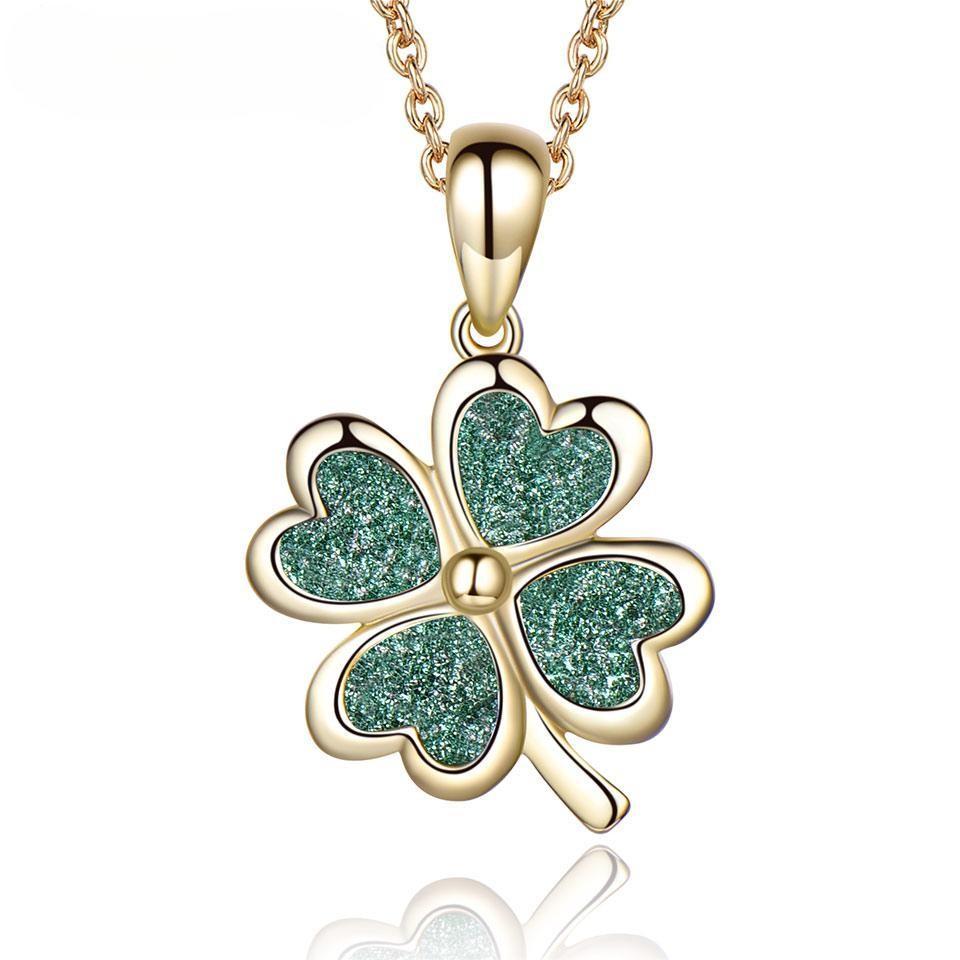 Wholesale Jewelry Suppliers S925 Sterling Silver Pendant Necklaces Lucky Four Leaf Clover Dangling Necklaces For Women Party Gift Fine Jewelry