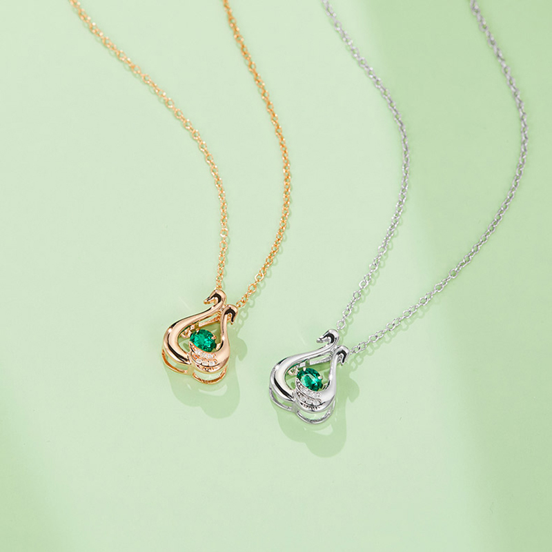 925 sterling silver women's necklace 0.9CT to cultivate emerald necklace pendant fashion advanced jewelry