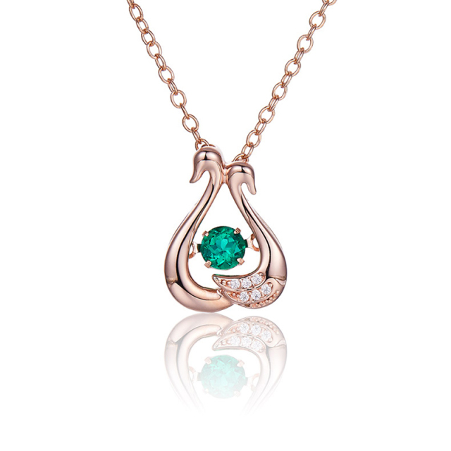 925 sterling silver women's necklace 0.9CT to cultivate emerald necklace pendant fashion advanced jewelry