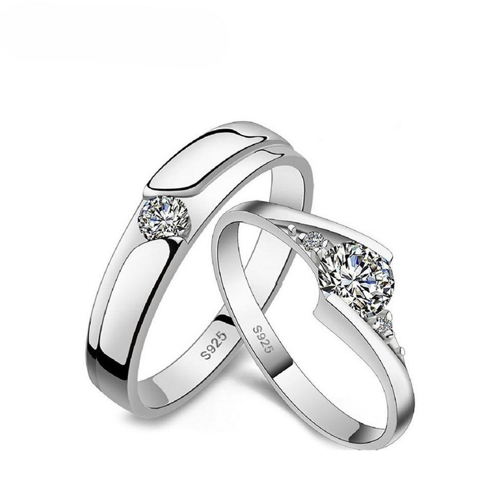 Wholesale Jewelry Suppliers Romantic Wedding Couple Rings 925 Sterling Silver Ring For Wife Women Girl Friend Anniversary Engagement Gift Fine Jewelry