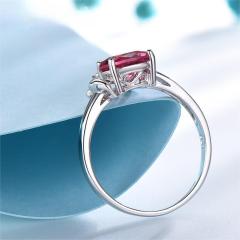Genuine 925 Sterling Silver Rings Bands Created Nano Ruby Cute Rings For Girls Romantic Birthday Gift Fine Jewelry