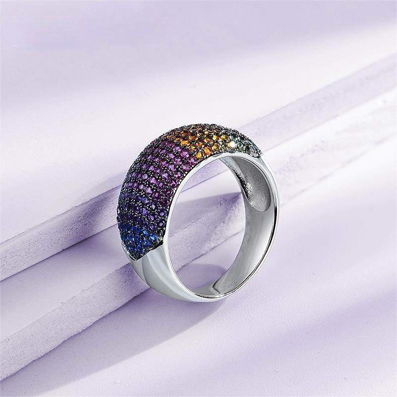 925 Sterling Silver Jewelry Fine Jewelry Silver Color Inlay Cubic Zirconia Ring For Women Wedding Engagement