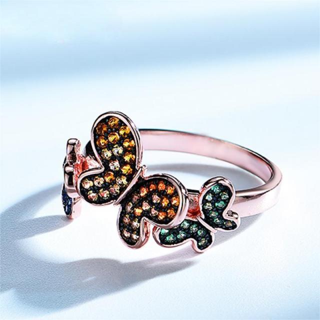 Genuine 925 Sterling Silver Rings Natural Butterfly Pattern Rings Party Hyperbole Gifts For Women Fine Jewelry