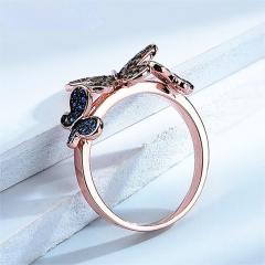 Genuine 925 Sterling Silver Rings Natural Butterfly Pattern Rings Party Hyperbole Gifts For Women Fine Jewelry