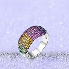 925 Sterling Silver Jewelry Fine Jewelry Silver Color Inlay Cubic Zirconia Ring For Women Wedding Engagement