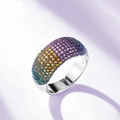 925 Sterling Silver Jewelry Fine Jewelry Silver Color Inlay Cubic Zirconia Ring For Women Wedding Engagement