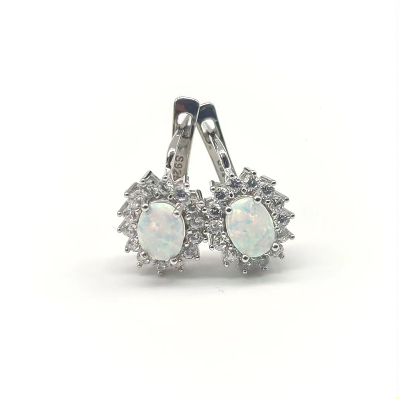 Solid 925 Sterling Silver Gemstone Clip Earrings for Women Blue Sapphire Fine Jewelry Wedding Engagement Valentine's Gift