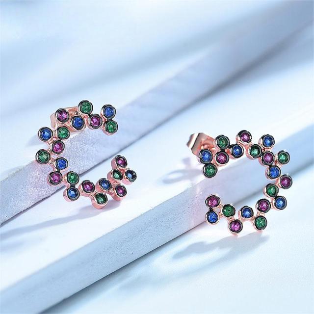Classic Stud Earrings 925 Sterling Silver Earrings for Women Gemstones Wedding Trendy Statement Jewelry