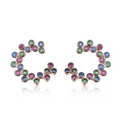 Classic Stud Earrings 925 Sterling Silver Earrings for Women Gemstones Wedding Trendy Statement Jewelry