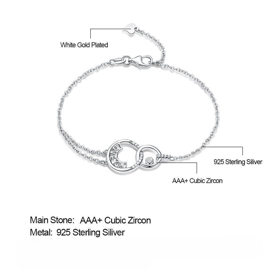 925 Sterling silver Bracelets Love Forever Fashion Letter Bracelets female Bangle for Women classic Engagement Jewelry