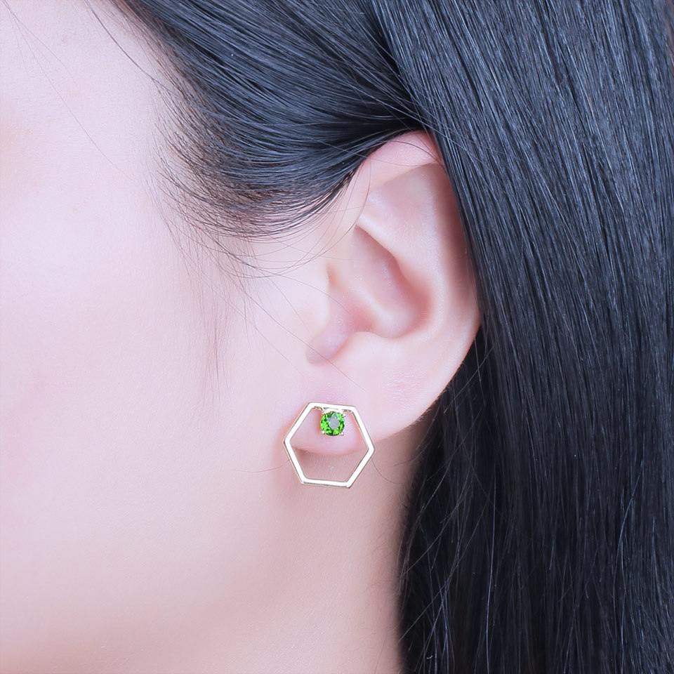 Geometric Cubic Zircon Stud Earrings S925 Sterling Silver Jewelry Designer Lab-grown Gems Simple Earrings For Girls and Women Fine Jewelry