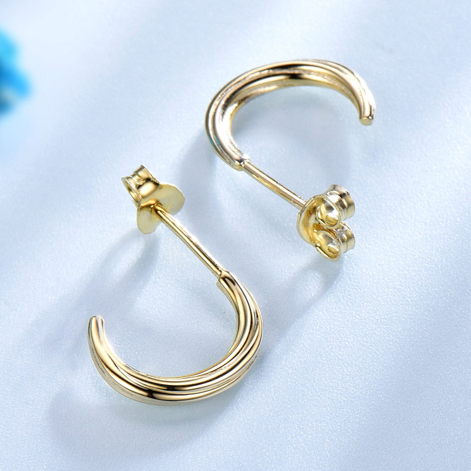 Twisted pattern metalic Needle Post Earrings Luxury Real 925 sterling silver Earrings For Women Bridal Wedding Party Jewelry Gift Fine Jewelry