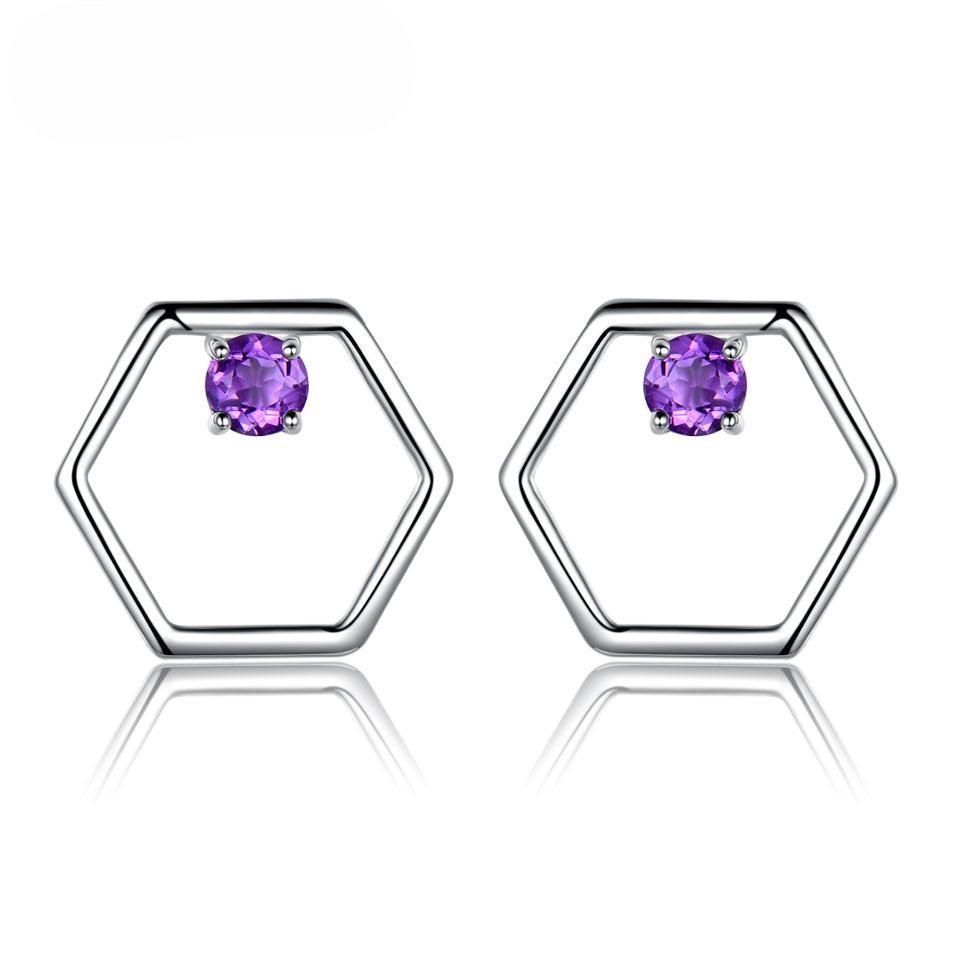 Geometric Cubic Zircon Stud Earrings S925 Sterling Silver Jewelry Designer Lab-grown Gems Simple Earrings For Girls and Women Fine Jewelry