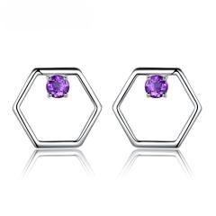 Geometric Cubic Zircon Stud Earrings S925 Sterling Silver Jewelry Designer Lab-grown Gems Simple Earrings For Girls and Women Fine Jewelry
