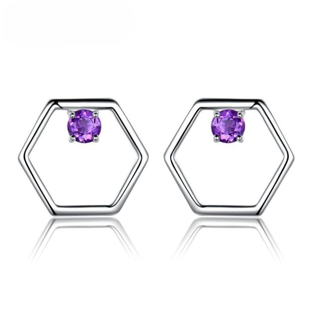 Geometric Cubic Zircon Stud Earrings S925 Sterling Silver Jewelry Designer Lab-grown Gems Simple Earrings For Girls and Women Fine Jewelry