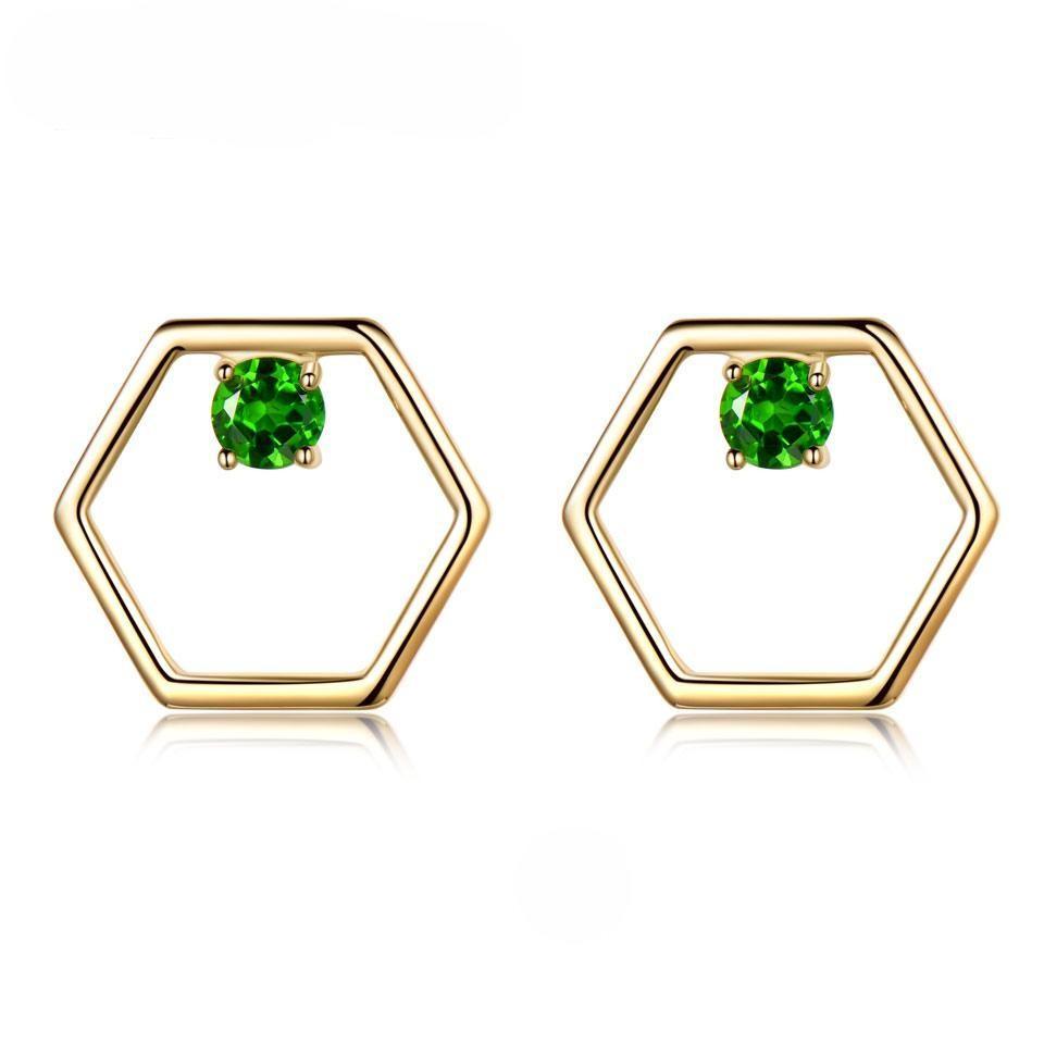 Geometric Cubic Zircon Stud Earrings S925 Sterling Silver Jewelry Designer Lab-grown Gems Simple Earrings For Girls and Women Fine Jewelry