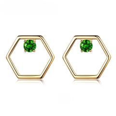 Geometric Cubic Zircon Stud Earrings S925 Sterling Silver Jewelry Designer Lab-grown Gems Simple Earrings For Girls and Women Fine Jewelry