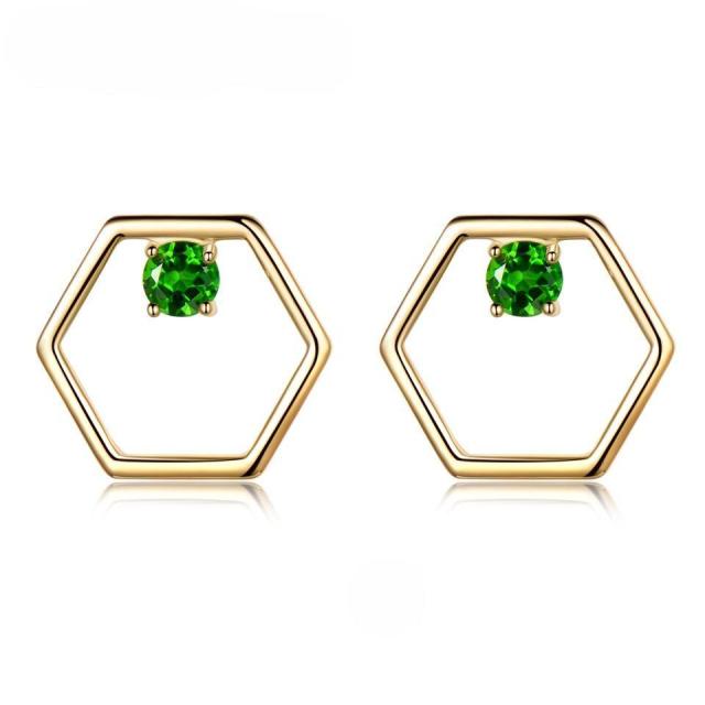 Geometric Cubic Zircon Stud Earrings S925 Sterling Silver Jewelry Designer Lab-grown Gems Simple Earrings For Girls and Women Fine Jewelry