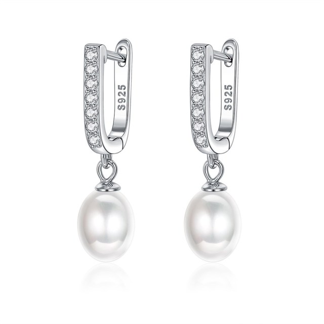 925 Sterling Silver Women's Stud Earrings Fashion Pearl Personality Earring Jewelry Party Valentine's Day Gift