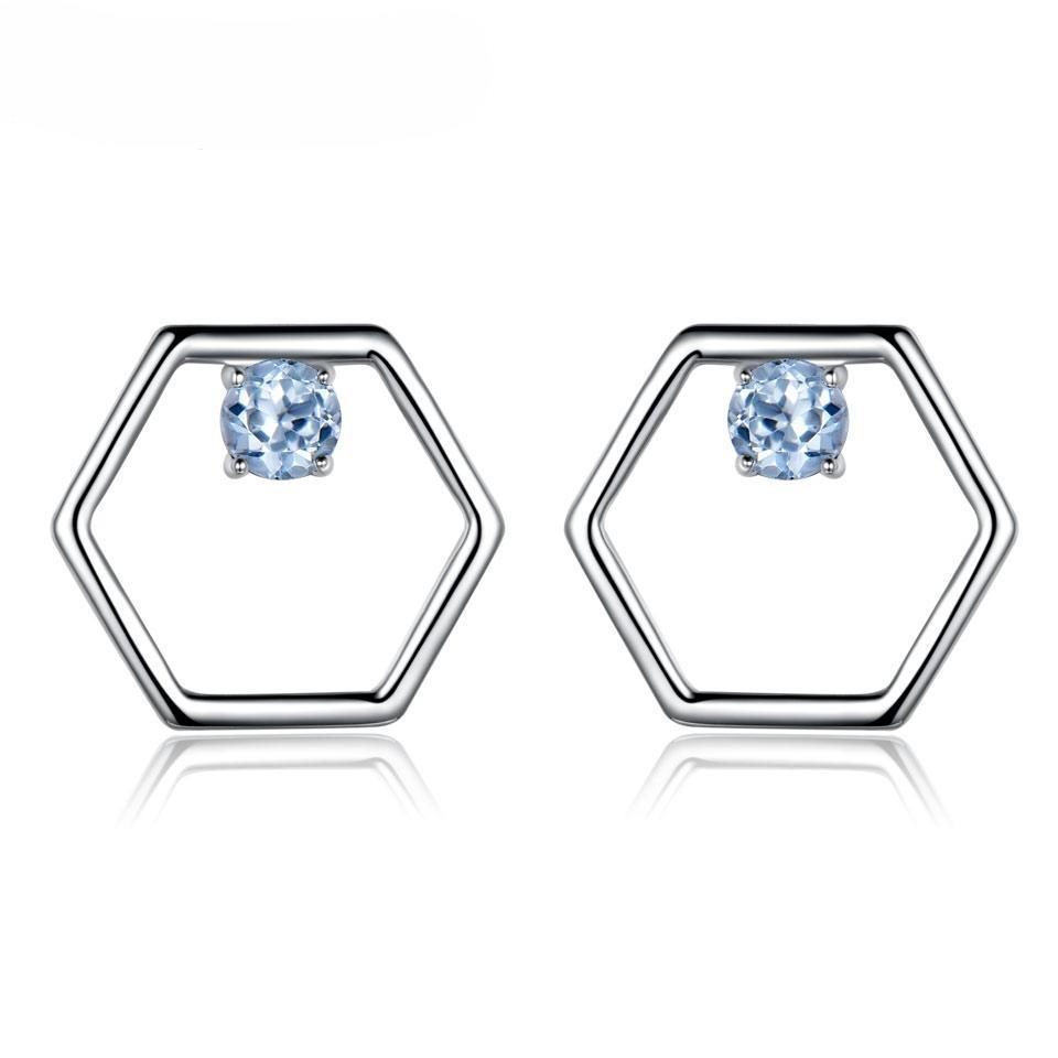 Geometric Cubic Zircon Stud Earrings S925 Sterling Silver Jewelry Designer Lab-grown Gems Simple Earrings For Girls and Women Fine Jewelry