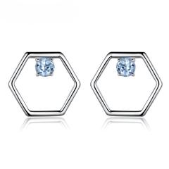 Geometric Cubic Zircon Stud Earrings S925 Sterling Silver Jewelry Designer Lab-grown Gems Simple Earrings For Girls and Women Fine Jewelry