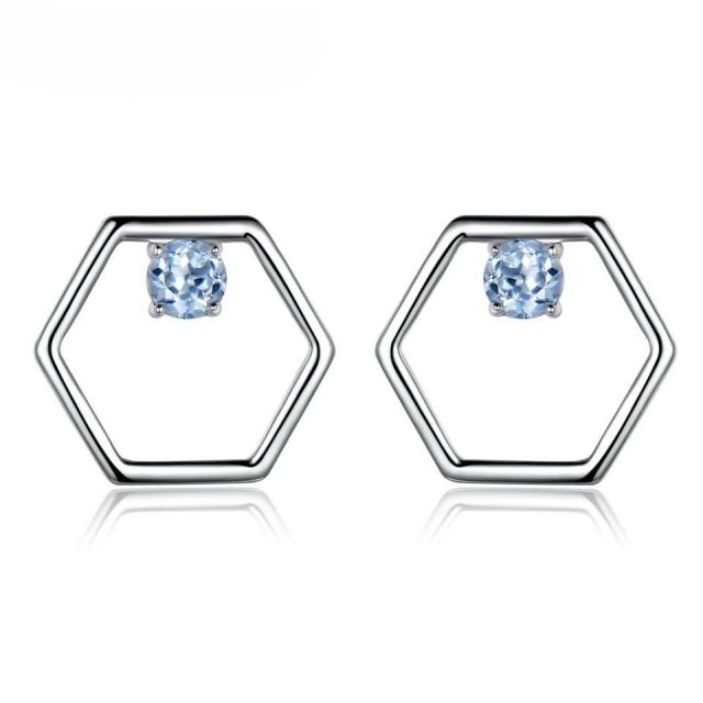 Geometric Cubic Zircon Stud Earrings S925 Sterling Silver Jewelry Designer Lab-grown Gems Simple Earrings For Girls and Women Fine Jewelry