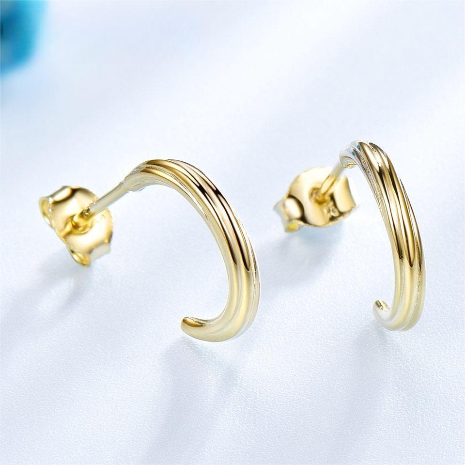 Twisted pattern metalic Needle Post Earrings Luxury Real 925 sterling silver Earrings For Women Bridal Wedding Party Jewelry Gift Fine Jewelry