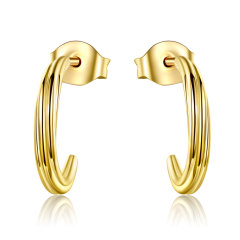 Twisted pattern metalic Needle Post Earrings Luxury Real 925 sterling silver Earrings For Women Bridal Wedding Party Jewelry Gift Fine Jewelry