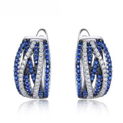Wholesale Jewelry suppliers S925 Sterling Silver Hoop Earrigns Lab -grown Emerald Clip Classic Earrings For Party Wedding Gift Jewelry supply