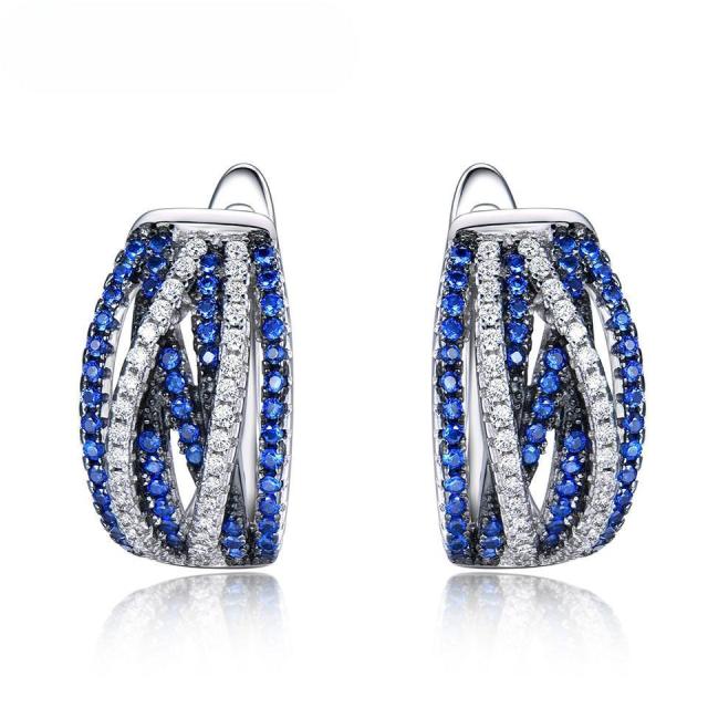 Wholesale Jewelry suppliers S925 Sterling Silver Hoop Earrigns Lab -grown Emerald Clip Classic Earrings For Party Wedding Gift Jewelry supply